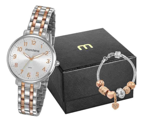 Relógio Mondaine Prata E Rose Feminino - Analógico, Aço