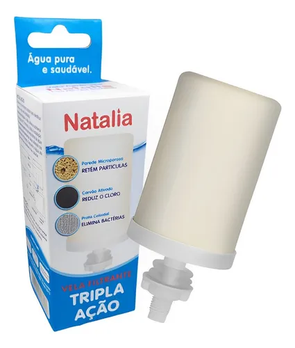 Vela Para Filtro De Barro Tripla Ação Natalia Cor Branco