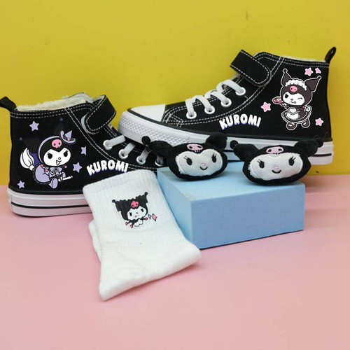 Zapatos Infantiles Kuromi Sanrio Baby De Lona Alta Para Muje