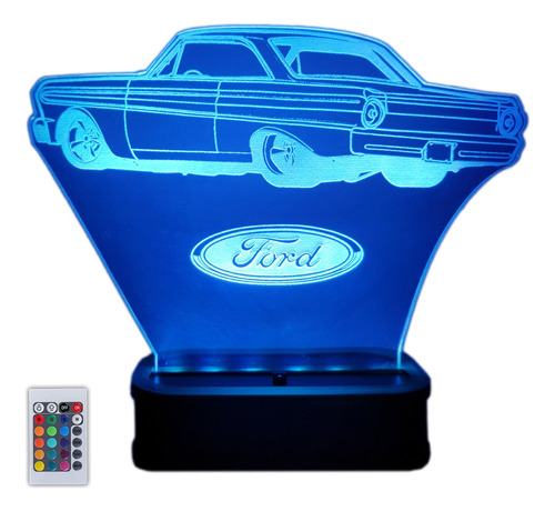 Velador Ford Falcon Lampara Led 16 Colores + Pòster 220v