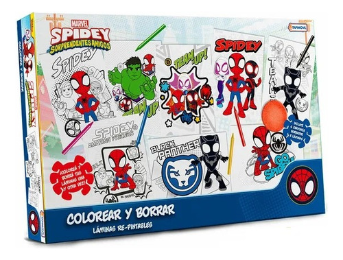 Set De Colorear Y Borrar De Spidey Jugueteria El Pehuen