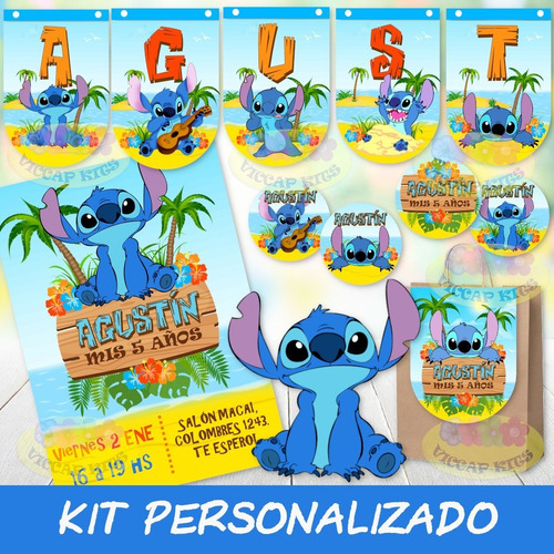Kit Imprimible Stitch Invitaciones Personalizado