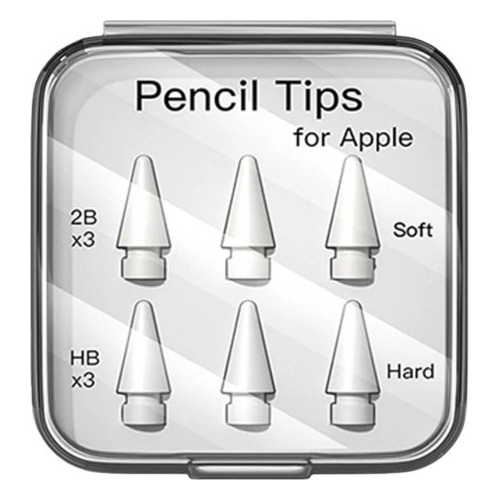 Punta Reemplazo Para Apple Pencil 1era Y 2da Gen Pack 6 Uni