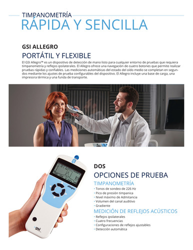 Timpanómetro De Tamiz Gsi Allegro Timpanometría 226