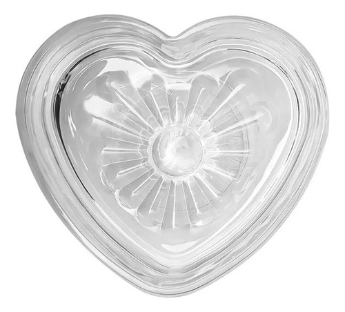 10 Bowl Tazón Recipiente Vidrio Forma Corazon Centro De Mesa