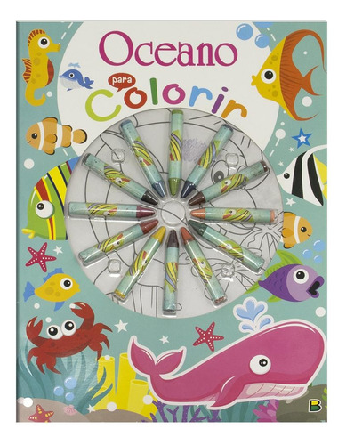 Cores em Ação! Oceano para Colorir, de Brijbasi Art Press Ltd. Editora Todolivro Distribuidora Ltda., capa mole em português, 2022