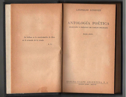 Antologia Poética - Leopoldo Lugones (1946) Antiguo Y 