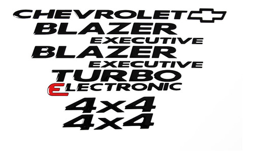 Kit Emblema Adesivo Blazer Executive 2006 4x4 Resinado Bar035 Frete Fixo Fgc