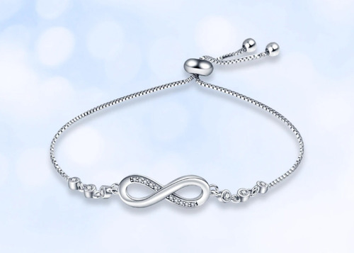 Imagen 4 de 4 de Pulsera Infinito Corazón Plata Ley 925 Mujer Joyas Elegante