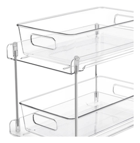 Organizador De Baño Transparente De 2 Niveles Con 2 Piezas