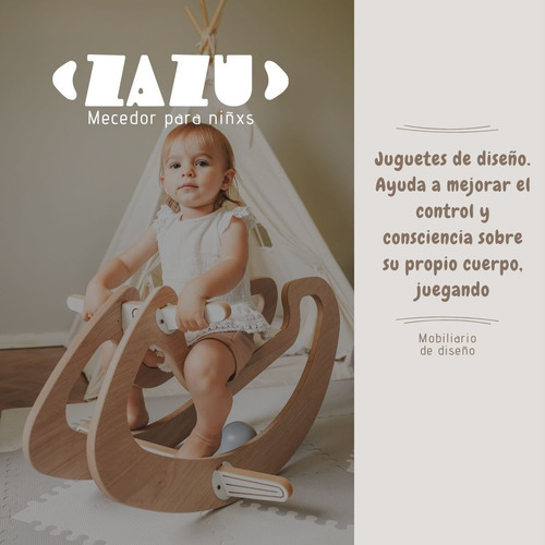 Imagen 2 de 10 de Mecedora/balancín De Madera Infantil Diseño- Envío Gratis