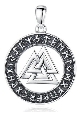 Colgante Valknut, Signo De Odín Original En Plata Fina 950