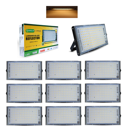 Reflector Led 150w/1500w Para Exterior Luz Calida 10 Piezas