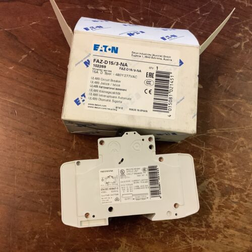 Eaton Faz-d15/3-na Circuit Breaker 15a 277/480v 3-pole ( Bby