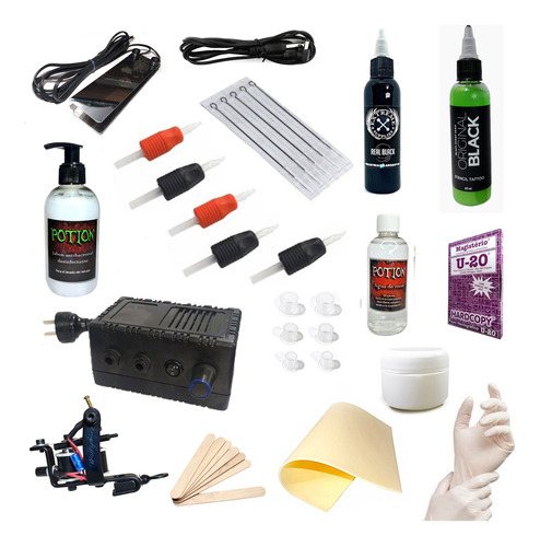 Kit De Tattoo Tatuajes Maquina Bobina- 16 Articulos + Envio