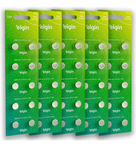 Pilha LR44 Alcalina Elgin Energy Kit com 50 Unidades