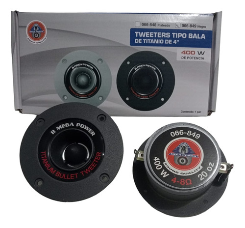 4 Tweeters Tipo Bala Titanio 4p 400 Wats Car Audio Open Show