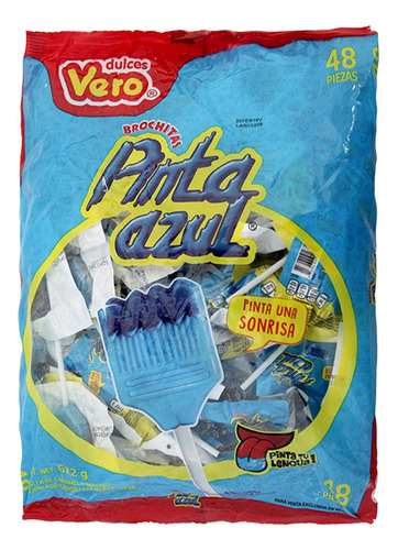 BROCHITA PINTA AZUL PAL MACIZA 48 PIEZAS De 14 GR