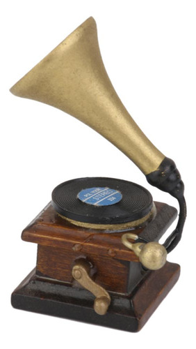 Tocadiscos Fonógrafo En Miniatura 6 Piezas