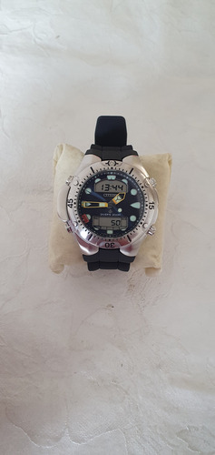 Citizen Aqualand Jp1060 Fundo Azul Usado Preto Prateado Azul