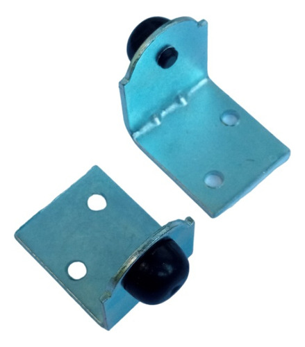 Tope Metalico Con Goma Cortina De Enrollar Azul X 2 Unidades