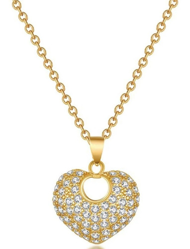 Collar Corazón Corte Diamante Cz Regalo Joyería Roda Jewelry