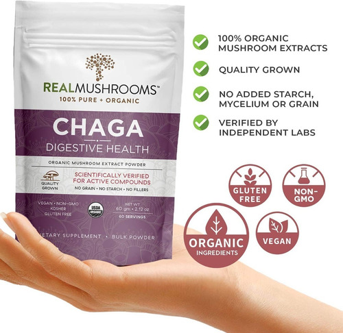 Real Mushrooms Chaga Digestive Health 60 Servings