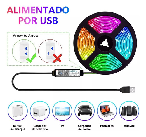 Tira Led Rgb 2835 Bluetooth Luces Led 5m Controlada Por App