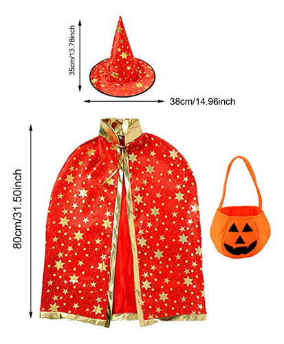 Conjunto De Disfraz De Halloween Para Niños Con Capa De