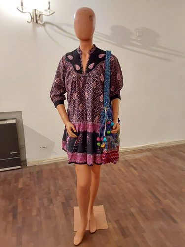 Bandolera Rapsodia Estilo Bohemic Chic. No Jazmín Chebar Turquesa Floreado Níquel Turquesa