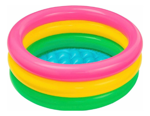 Piscina Inflable 3 Anillos De Colores Infantil Para Niños