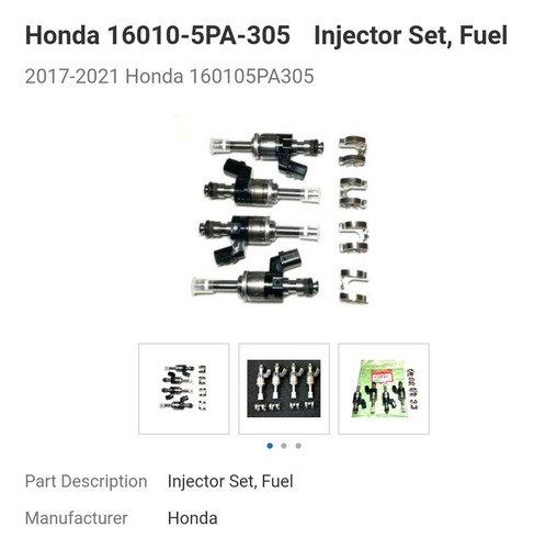 Inyector Honda Accord Civic Si Crv 2017-2021 16010-5pa-305