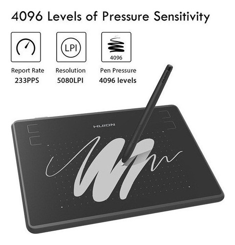 .. Tableta Digitalizadora Negra Huion Inspiroy H430p