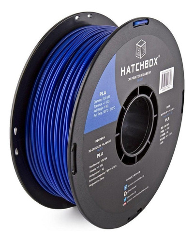 Filamento 3D PLA Hatchbox de 3mm y 1kg blue