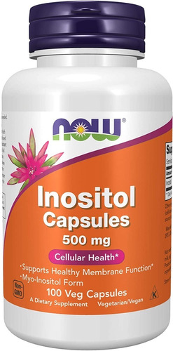 Inositol 500mg Now Foods 100 Capsulas Vegano Original Usa 