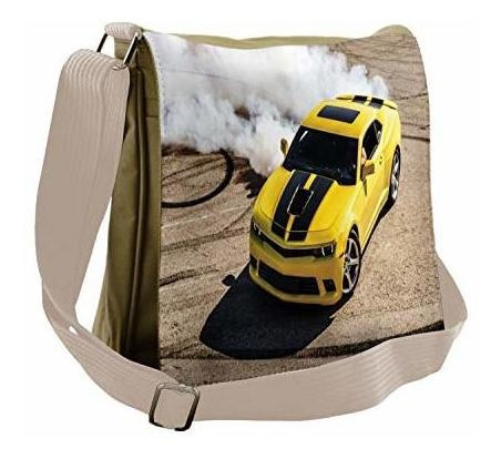 Bolso De Mensajero - Ambesonne Yellow Bag, Racer Speedy Spor