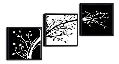 Wieco Art Hojas Enmarcadas Modernas 3 Paneles De Flores Ilus