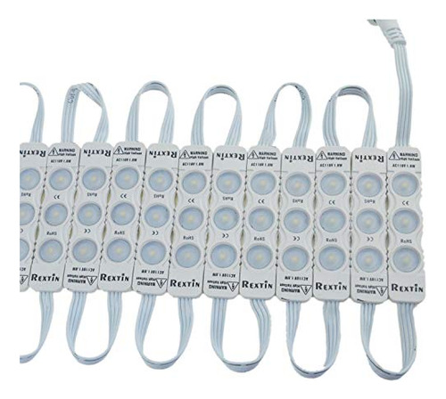 Módulo Led 2835 Rextin 110 V 100 Piezas 3 Led Blanco Resiste