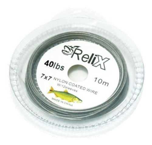 Cable Lider De Acero Forrado Relix 40 Lbs 7 X 7  Pesca