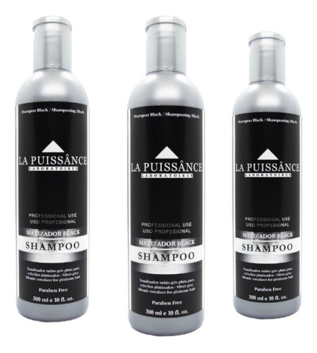 Shampoo La Puissance Matizador Black  X300ml X3