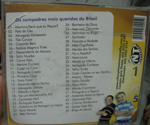 Cd - Nilton Pinto & Tom Carvalho - Show De Piadas 5 (Usado)