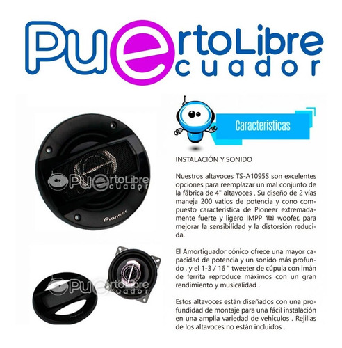 Pioneer Parlantes Para Auto - 200w - 4 Pulgadas N U E V O S