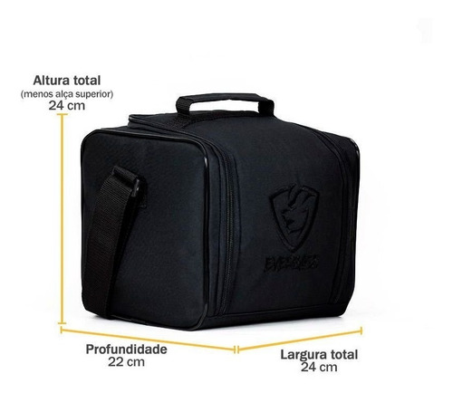 Imagem 6 de 6 de Bolsa Térmica Fitness Basic Preto Preto Lancheira Academia