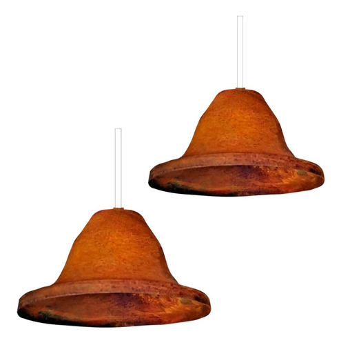 Colgante Campana 2 Luces Moderno Vintage Óxido - A/led - E27