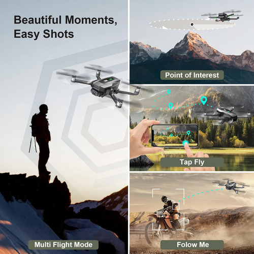 Drone Plegable Gps Cámara 4k Controlado X Teléfono Tsrc Q8