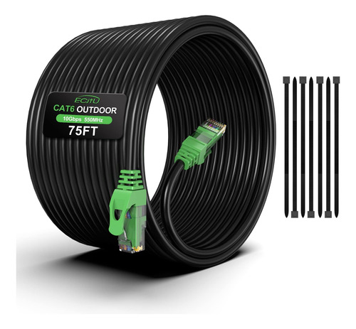 Cable Ethernet Cat6 Para Exteriores De 75 Pies, Enterrado, E