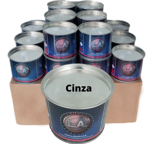 18 Massa Plástica Cinza P/ Mármore Granito Porcelanato 800g