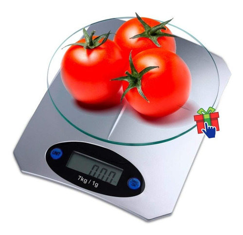 Imagen 8 de 10 de Balanza Digital Cocina Electrónica Plato Vidrio 1g A 7kg