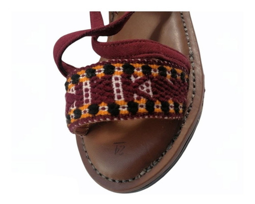Imagen 3 de 3 de Huarache Suela Acojinada Con Textil Tamazulápam. Aripo