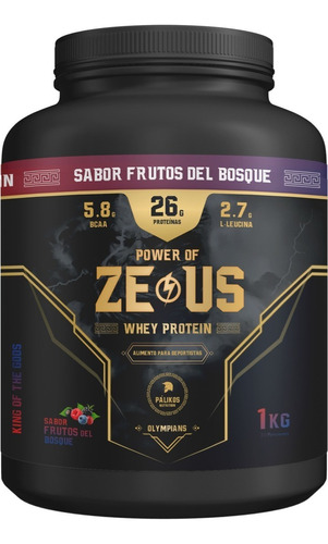 Suplemento en polvo Pálikos Fitness  Olympians Zeus Whey Protein proteína sabor frutos del bosque en pote de 1kg